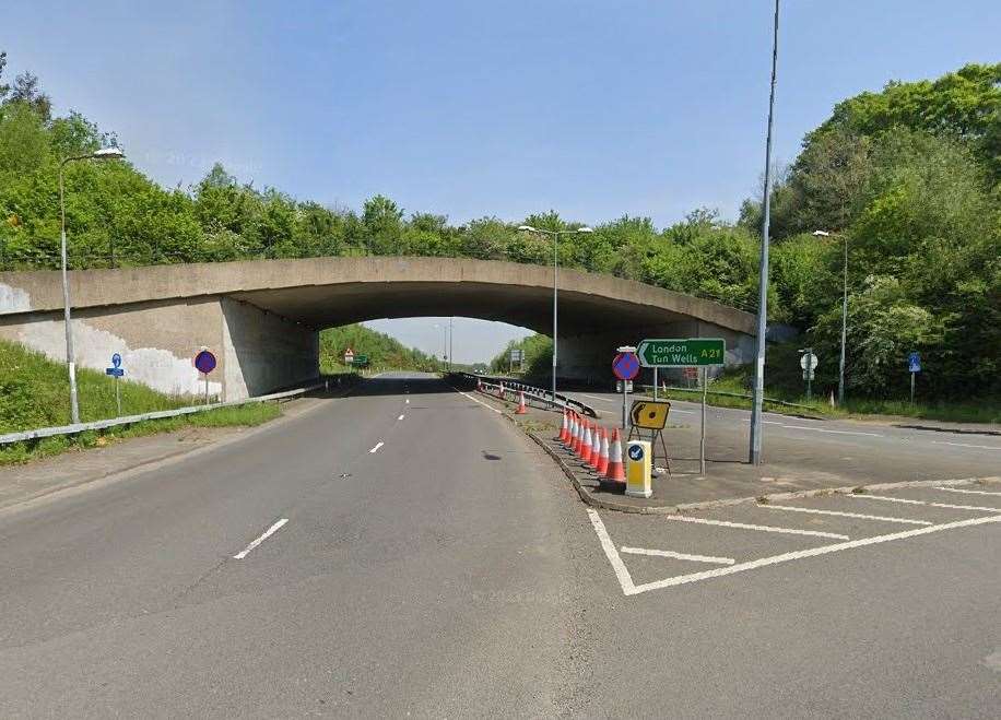 A single vehicle collision has been reported on the A21 Lamberhurst bypass. Picture: Google