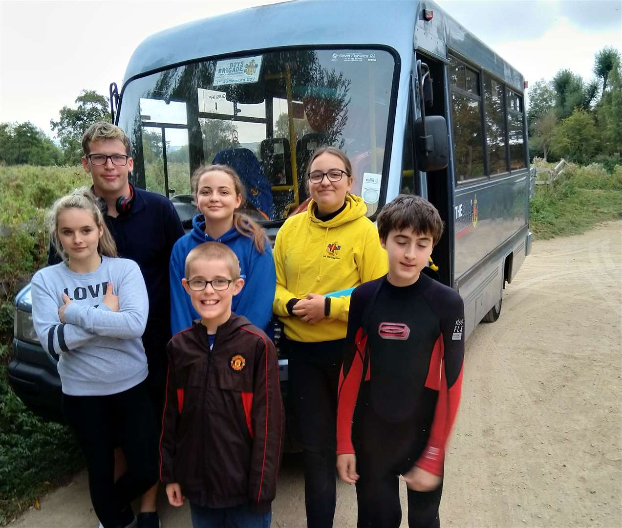 The Boys' Brigade and their minibus. Picture: Nev Keating