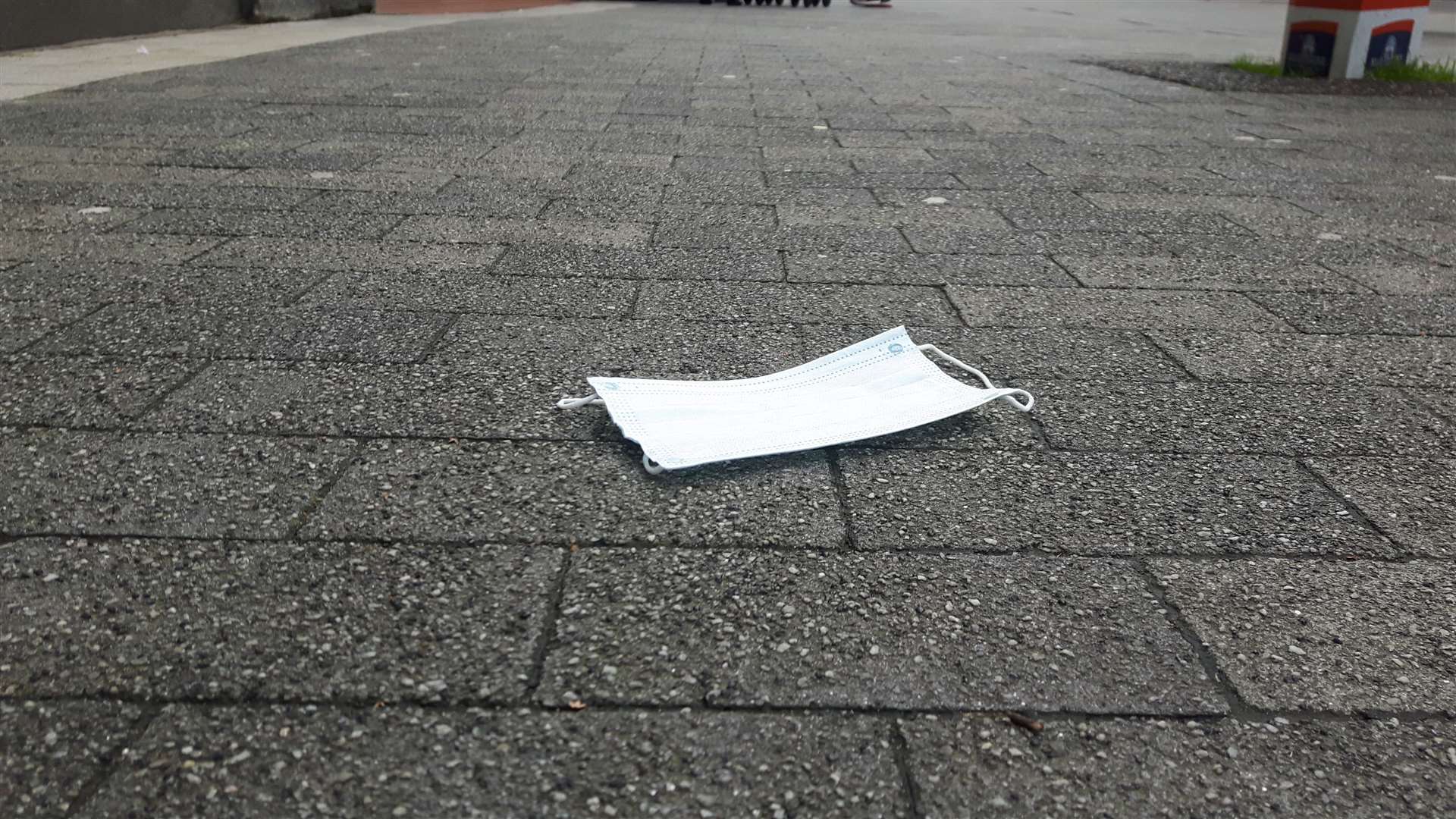 There are plenty of abandoned face-masks in Week Street, Maidstone