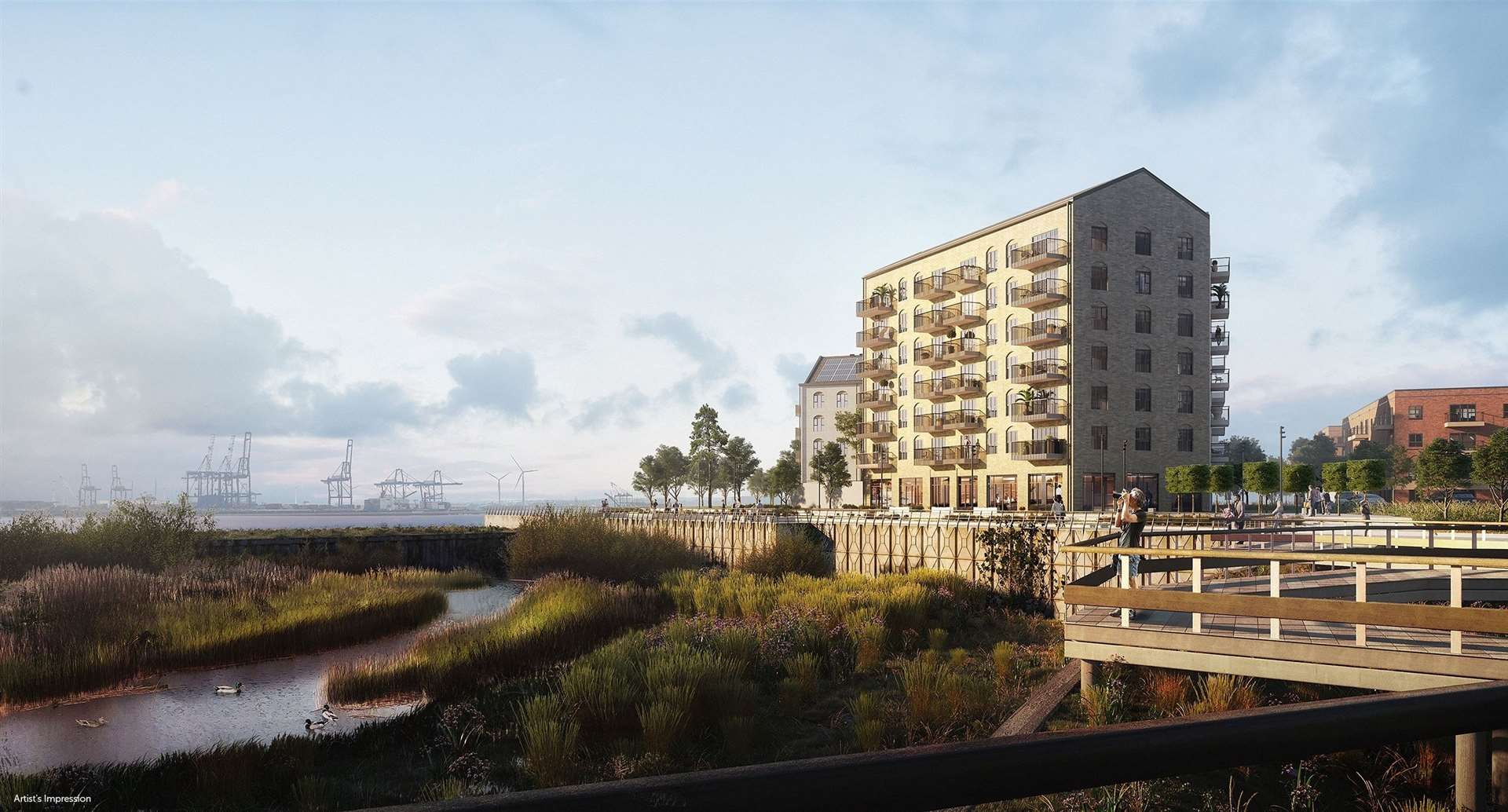 A CG image of the Harbour Village scheme in Northfleet. Picture: Bellway London