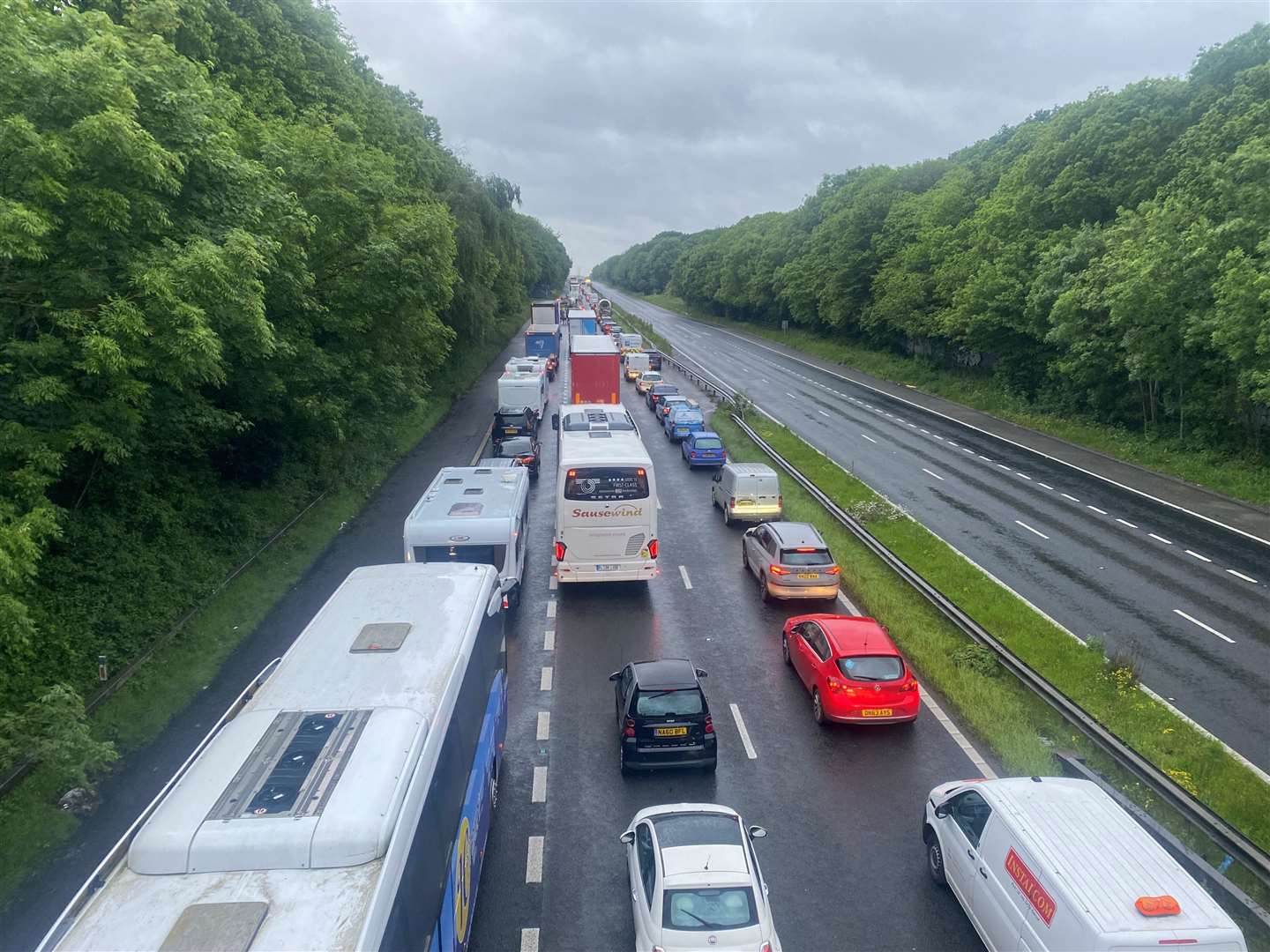 Drivers have been facing long delays on the M2 this evening