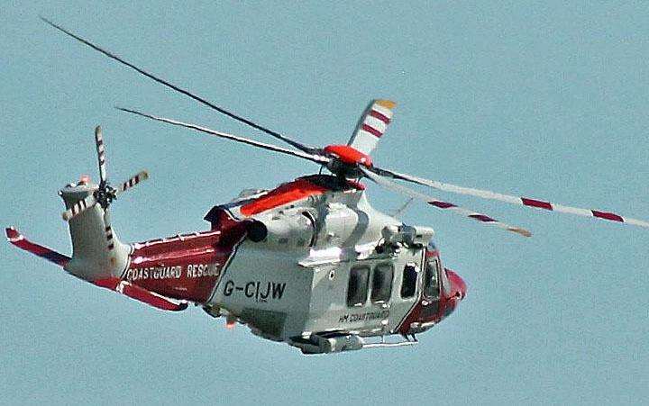 A coastguard rescue helicopter helped to search the area, stock picture