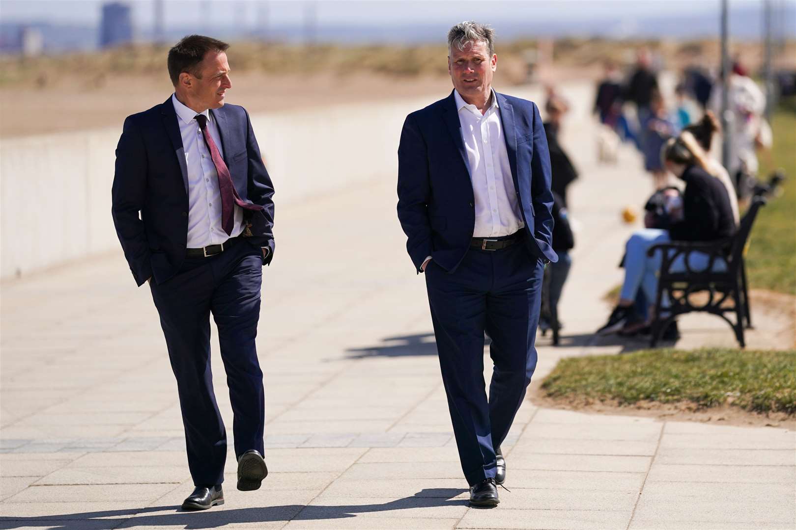 Sir Keir Starmer and Dr Paul Williams, the Labour Party candidate for Hartlepool (Ian Forsyth/PA)