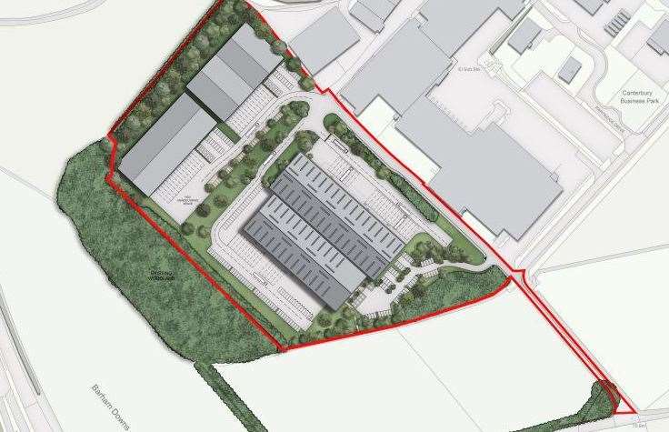 The proposed site of the new winery and two warehouses at Canterbury Business Park