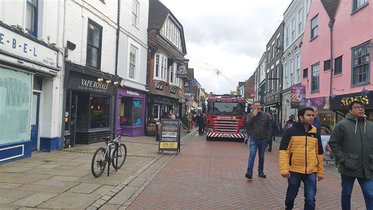 Three fire engines were called to the Canterbury pub just after 1pm. Picture: Amy Tregenna