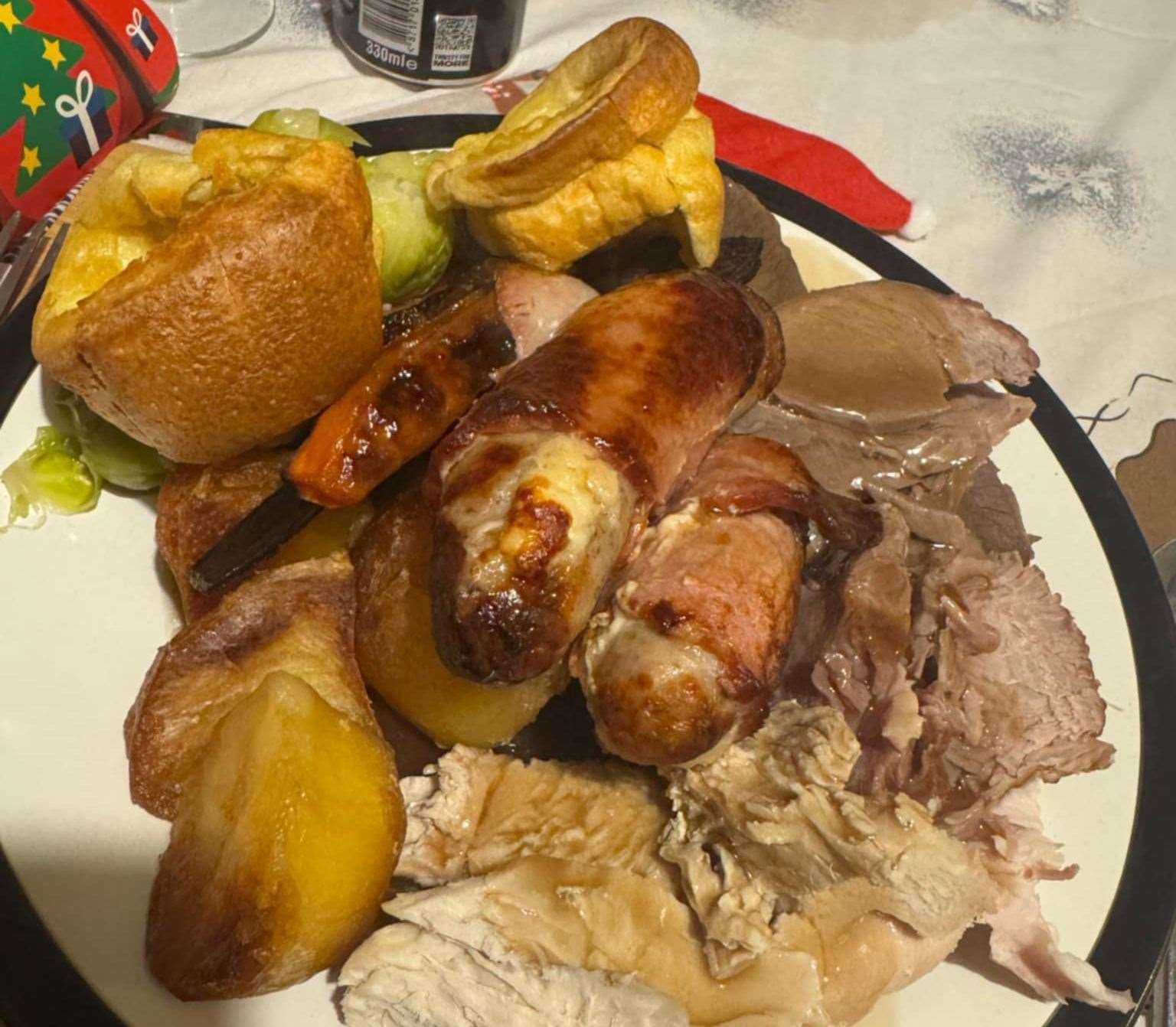 Lyndsey's Christmas dinner was saved despite the fire. Picture: Lyndsey Wilson