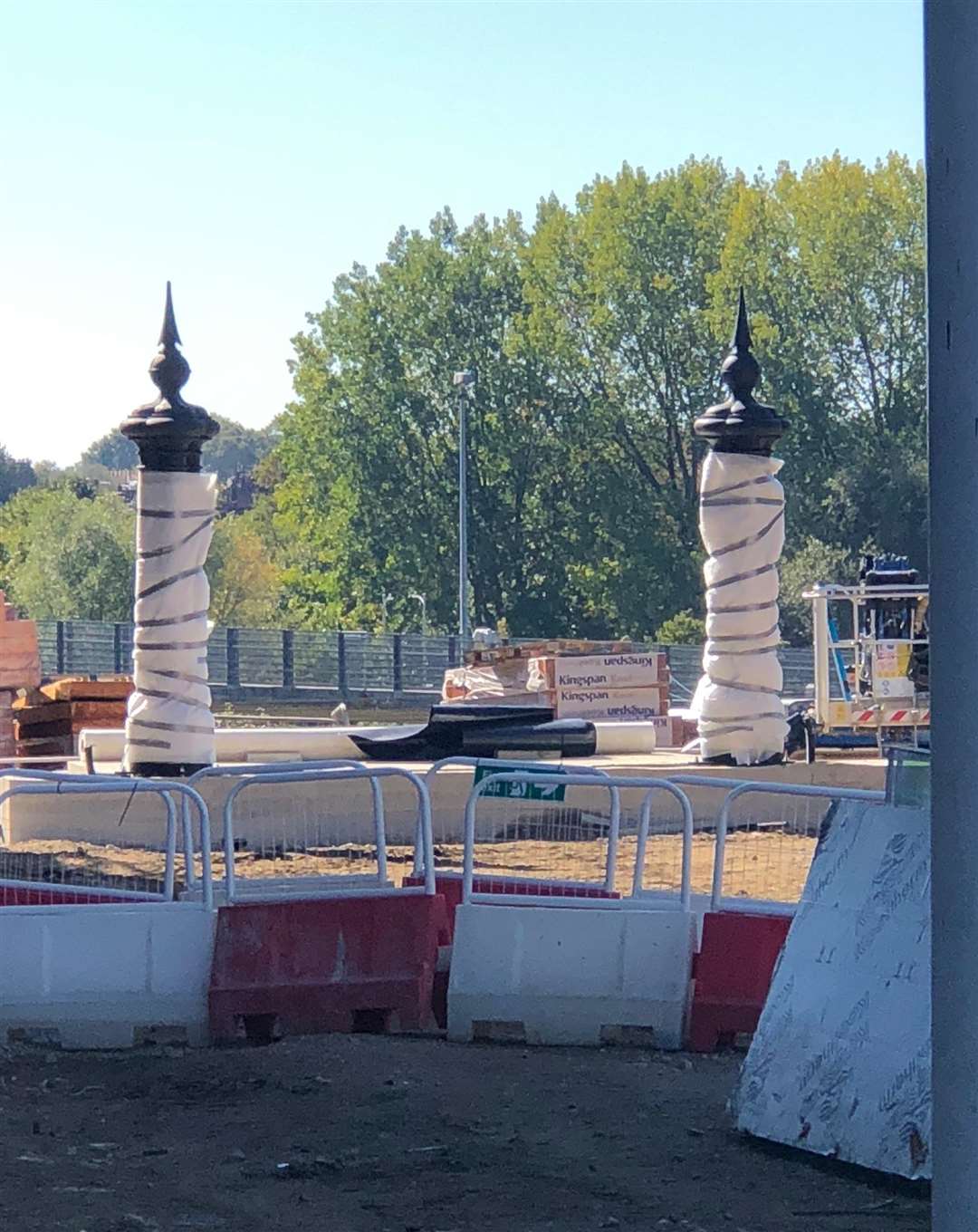 The gates have been placed on the site of the new development. Picture: Steve Salter