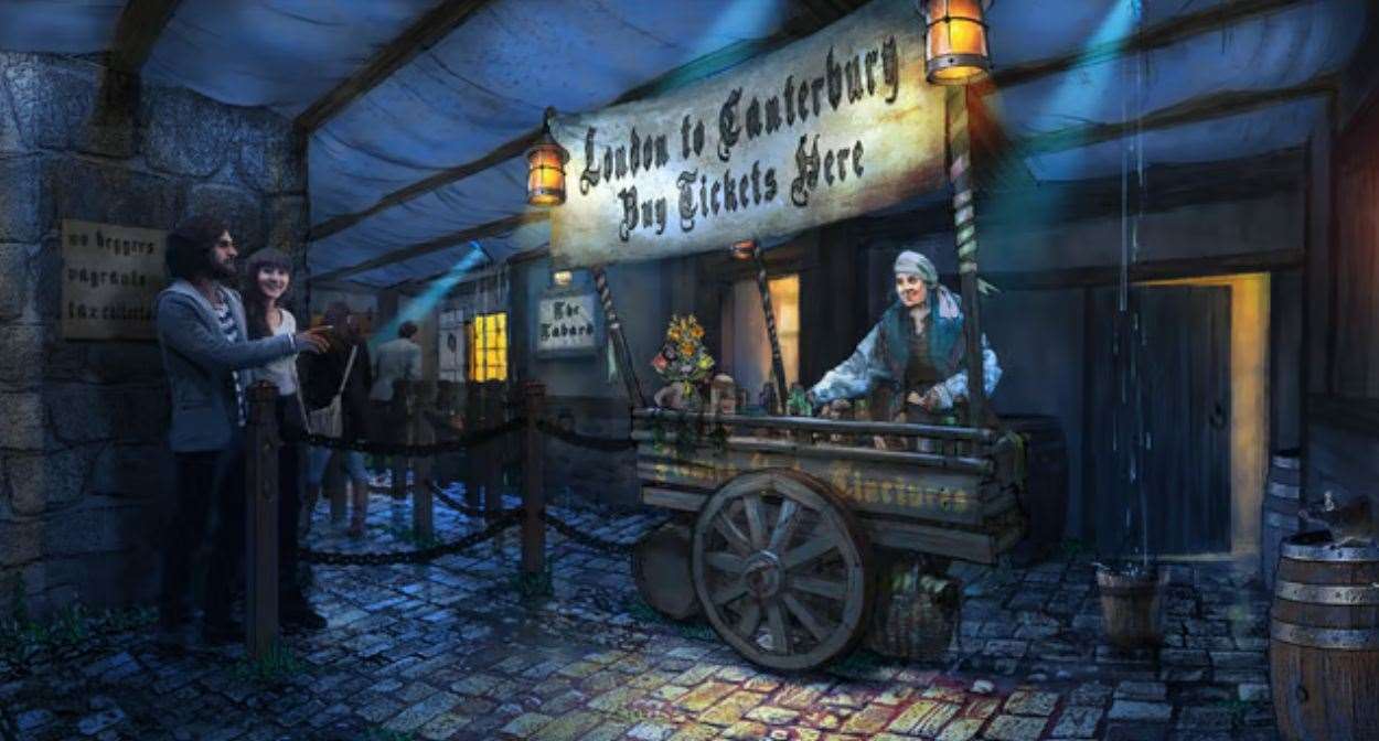 Artists impression of what the inside of the newly refurbished Chaucer-themed attraction, Canterbury Tales may look