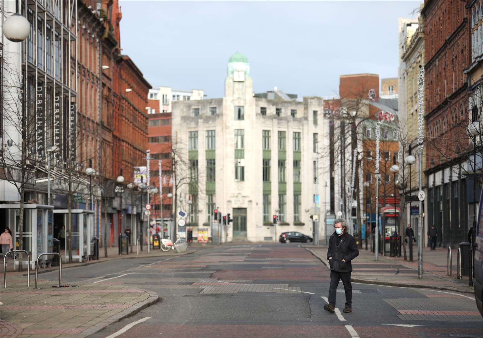 The streets of Belfast city centre were quiet as the circuit-breaker began (Peter Morrison/PA)