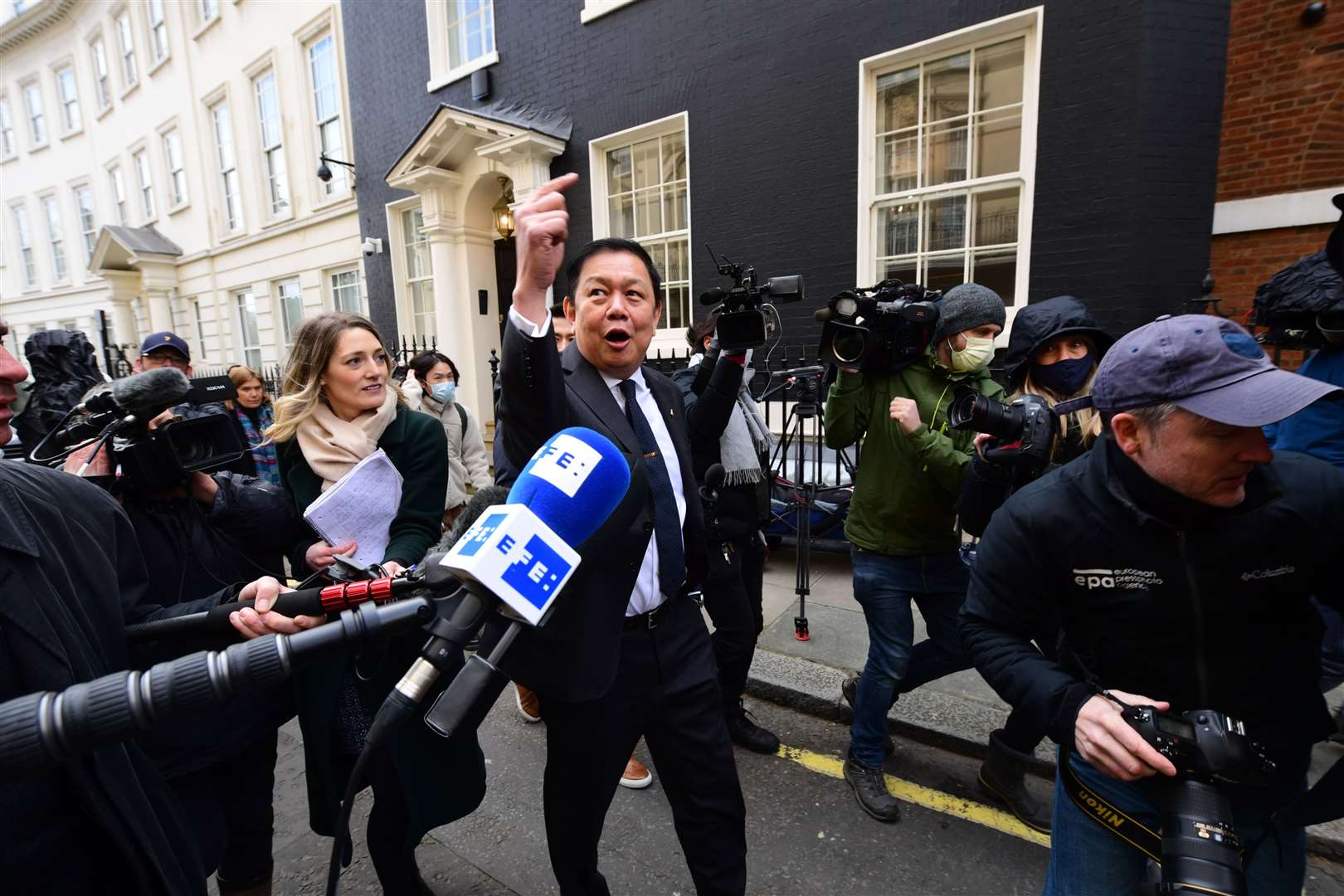 Kyaw Zwar Minn outside the Myanmar embassy (Ian West/PA)