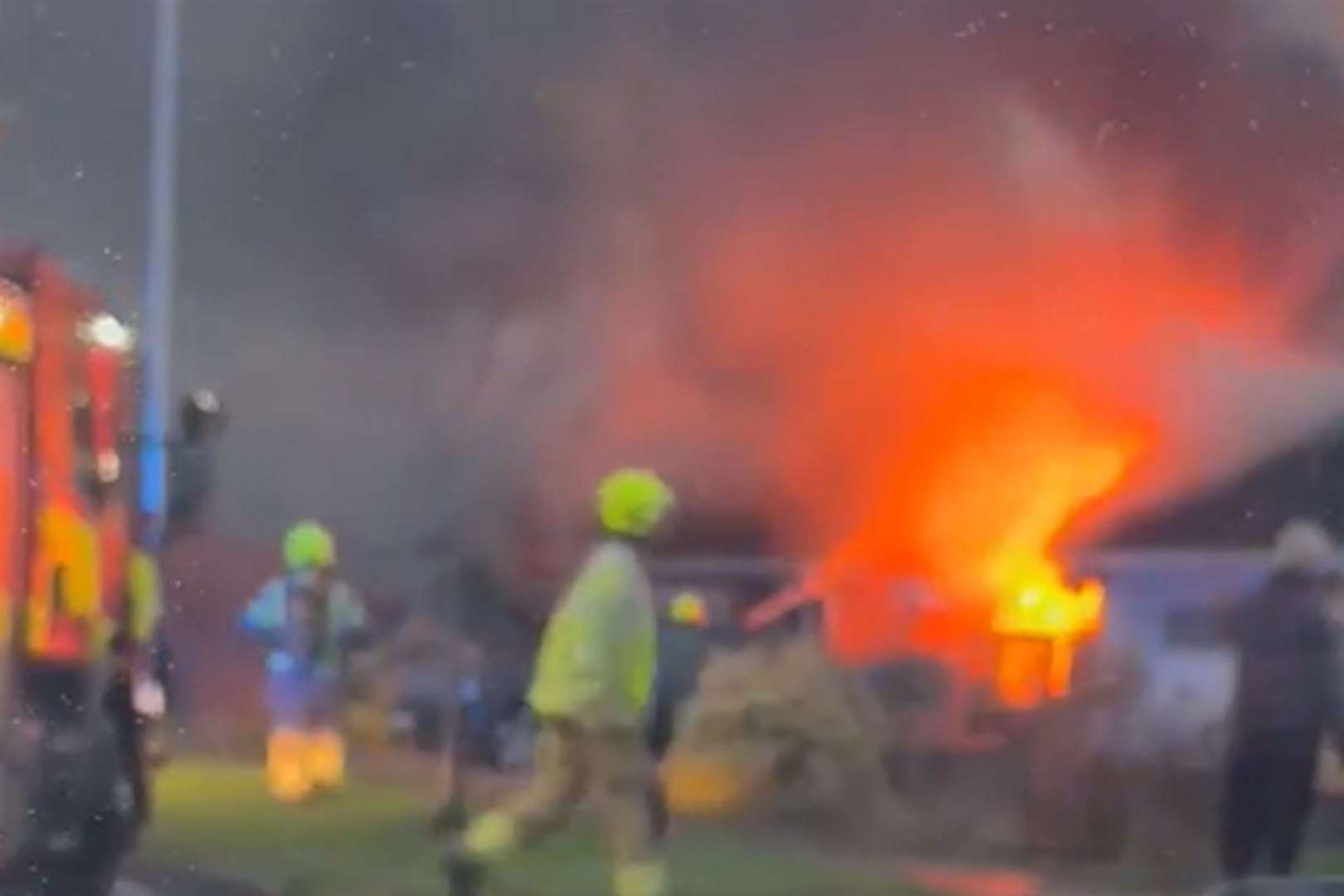 Fire crews pictured at the scene of the blaze in The Warren, Whitstable