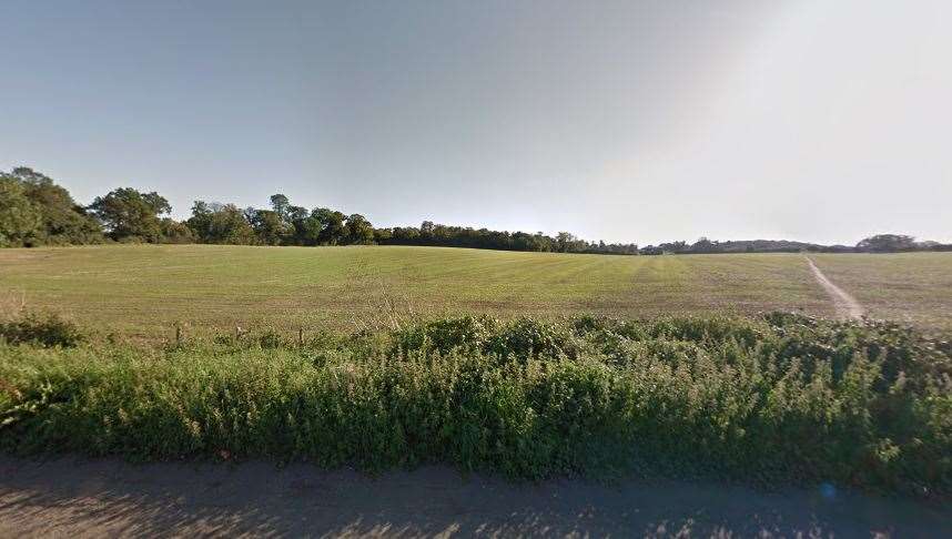 The site of the proposed housing development from the A20 London Road in East Malling. Picture: Google Street View