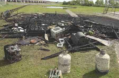 NOTHING LEFT: The scene after the fire. Picture: MATTHEW READING