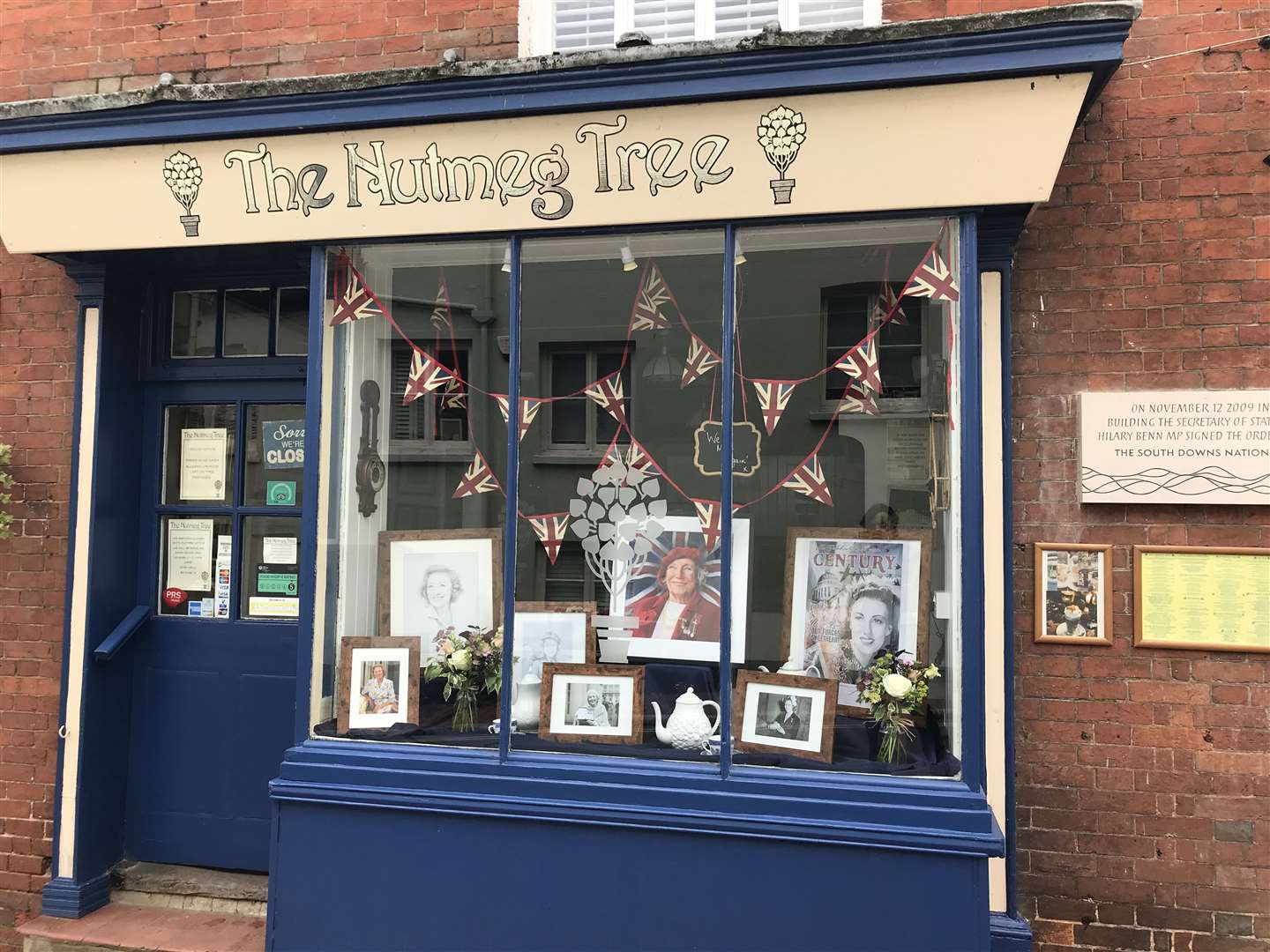 A shop window in Ditchling, East Sussex, honouring Dame Vera Lynn (Michael Drummond/PA)