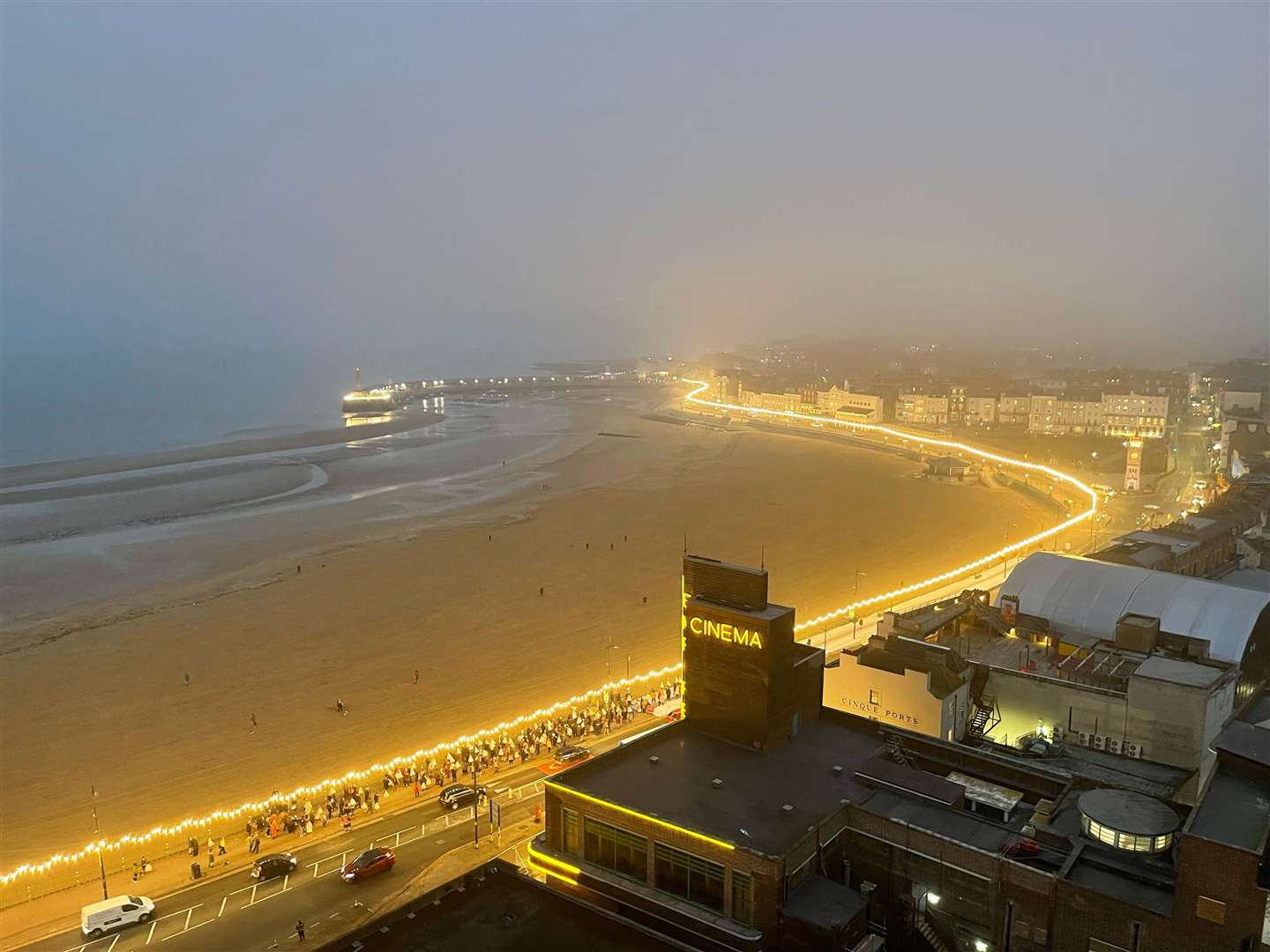 The Margate lights have been put up for the Empire of Light filming. Picture: Paul Johnson