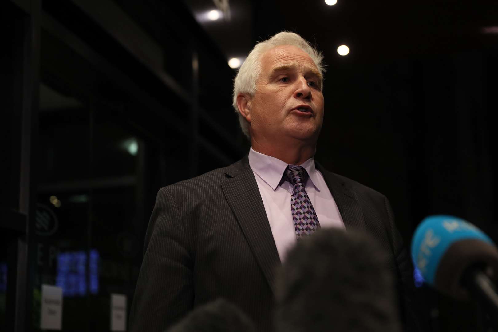 DUP member Paul Bell announces his resignation, due to the treatment of Arlene Foster, from the DUP party at the Crown Plaza Hotel, Belfast (Brian Lawless/PA)