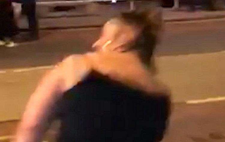 A woman headbutts a bus stop in Ramsgate after an altercation. Picture: SWNS