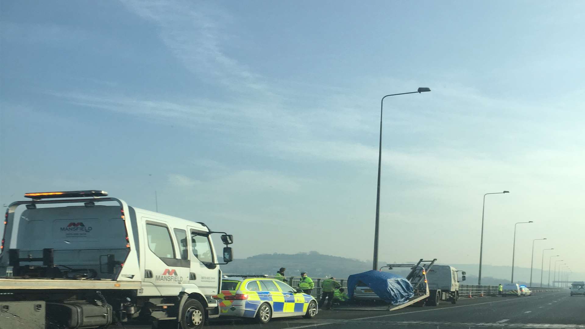 Police on the M2 Medway Bridge