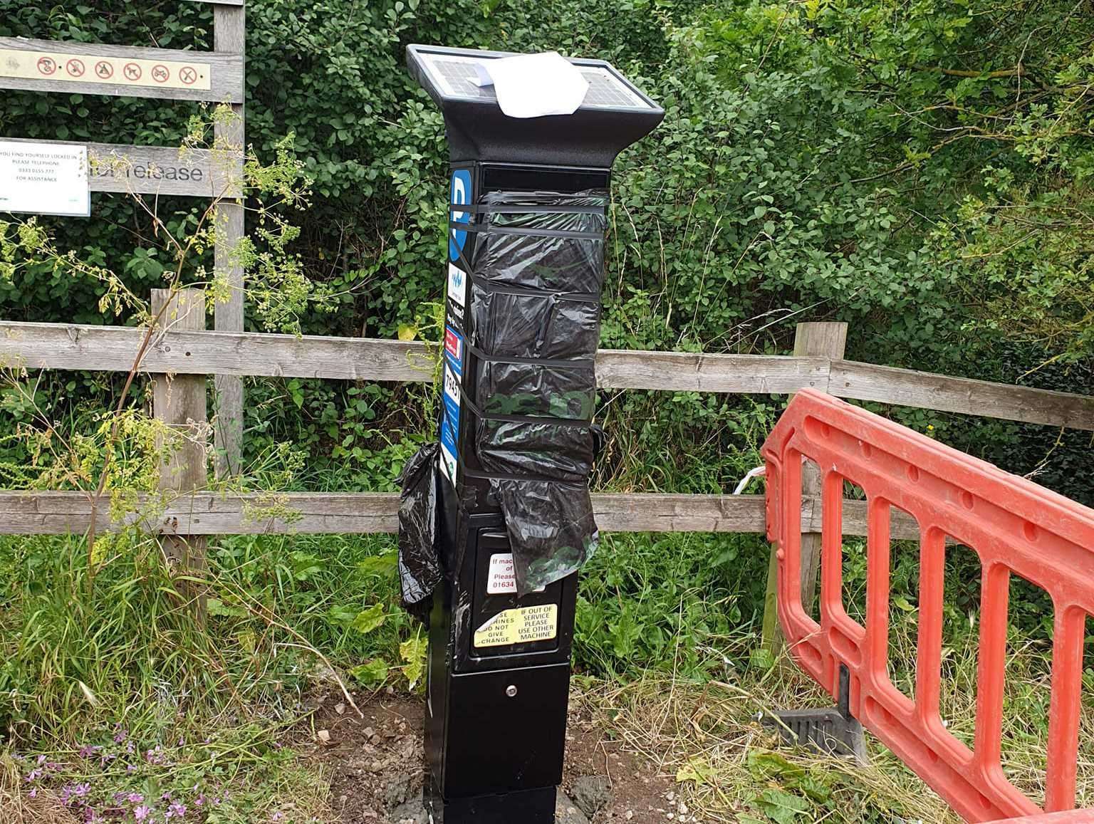 A parking meter has been installed at Riverside Country Park