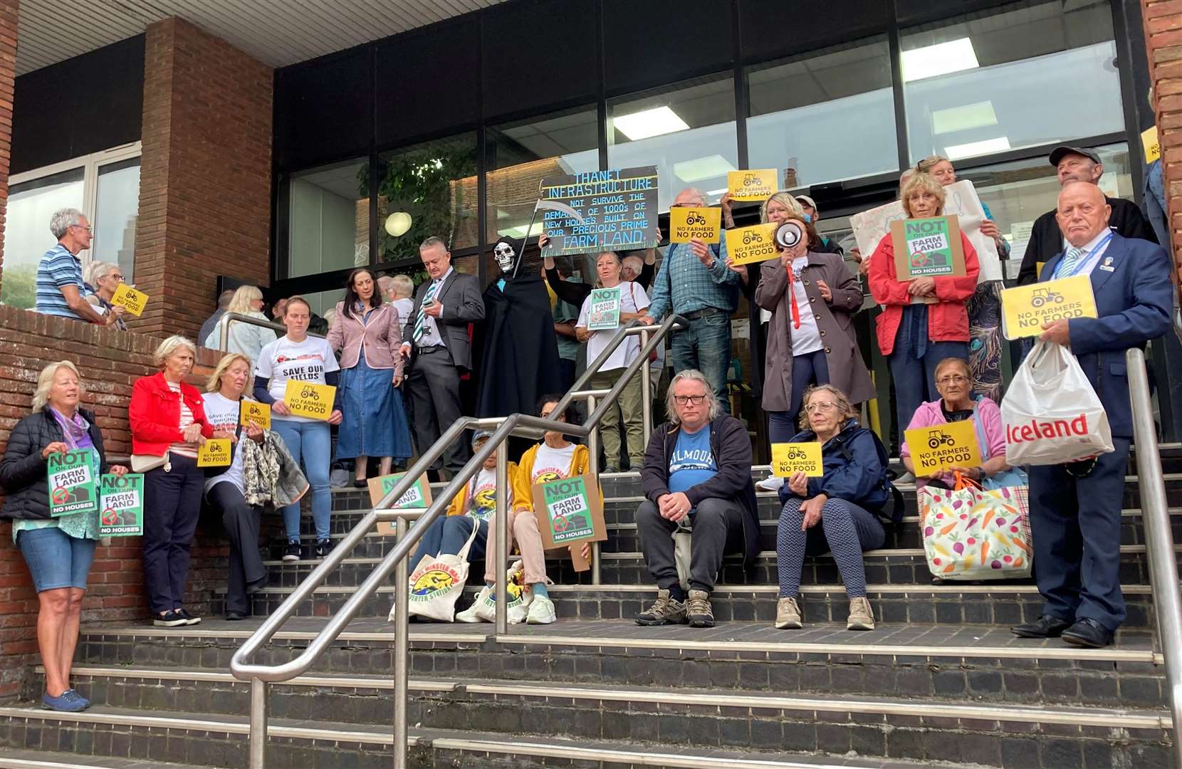 Residents and campaigners against the development protested outside Thanet District Council's offices in Cecil Street, Margate