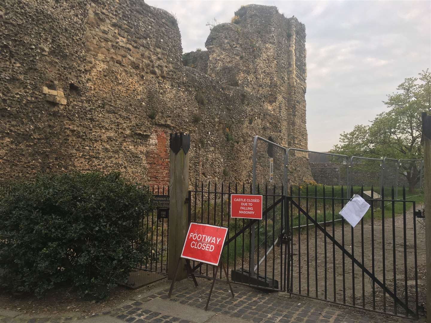 The neighbouring castle remains closed