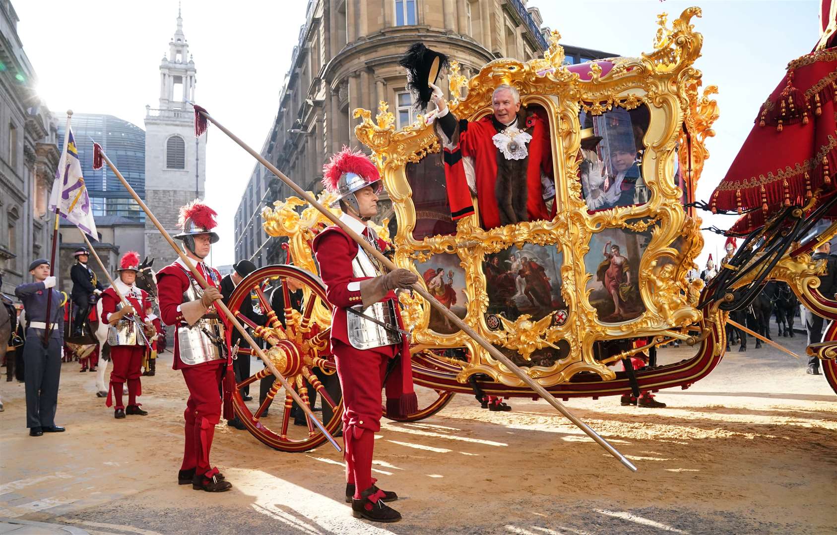 The new Lord Mayor rode in his official state coach (Jonathan Brady/PA)