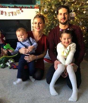 Nicola with partner Todd and children Delilah and Rudi. Photo: Charlotte Crouch/ JustGiving