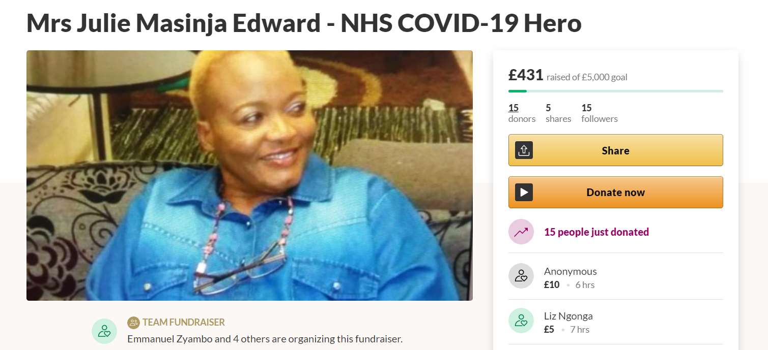 Julie Edward was a nurse in Berkshire (Screen grab/Go Fund Me)