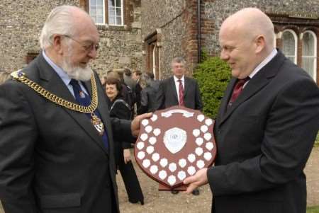 Lord Mayor Cllr Cyril Windsor chats with City manager Dave Fairclough