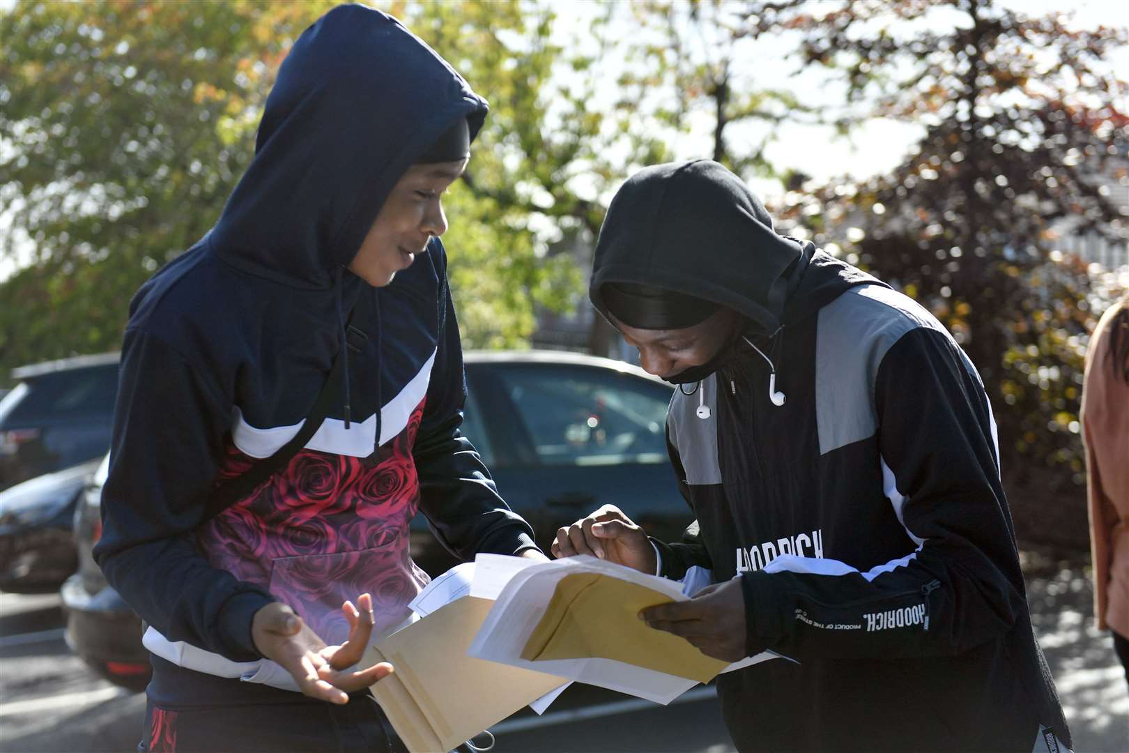 Comparing notes at Bristnall Hall Academy (Jacob King/PA)