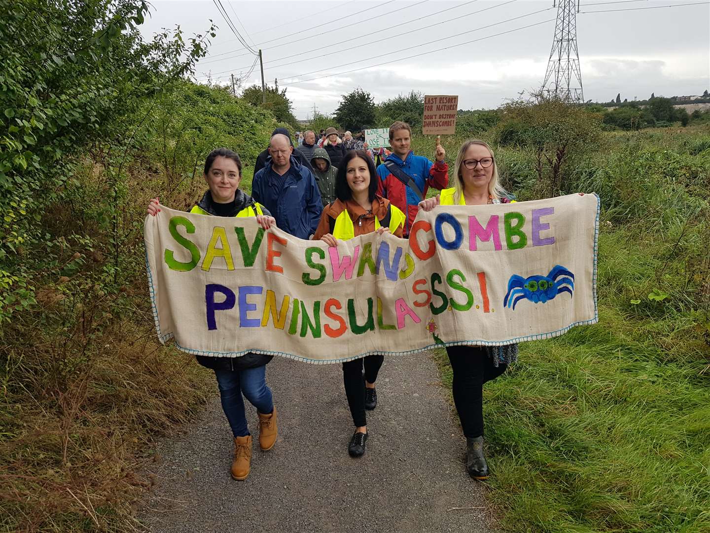 Campaigners are protesting against plans to build a theme park on the Swanscombe Marshes. Photo: Save Swanscombe Peninsula