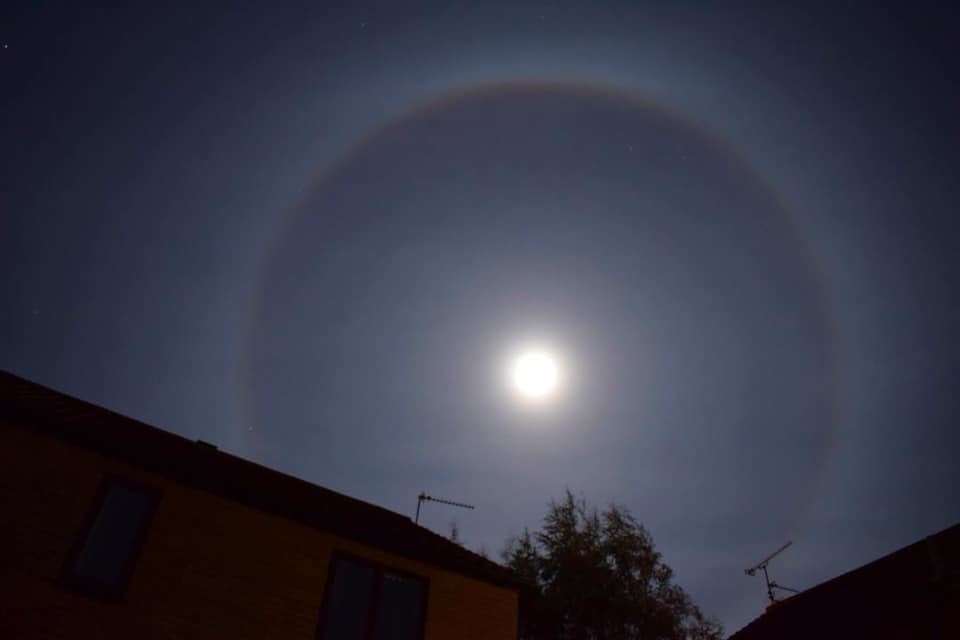 Ring of light around moon known as 'moon halo' spotted in Margate