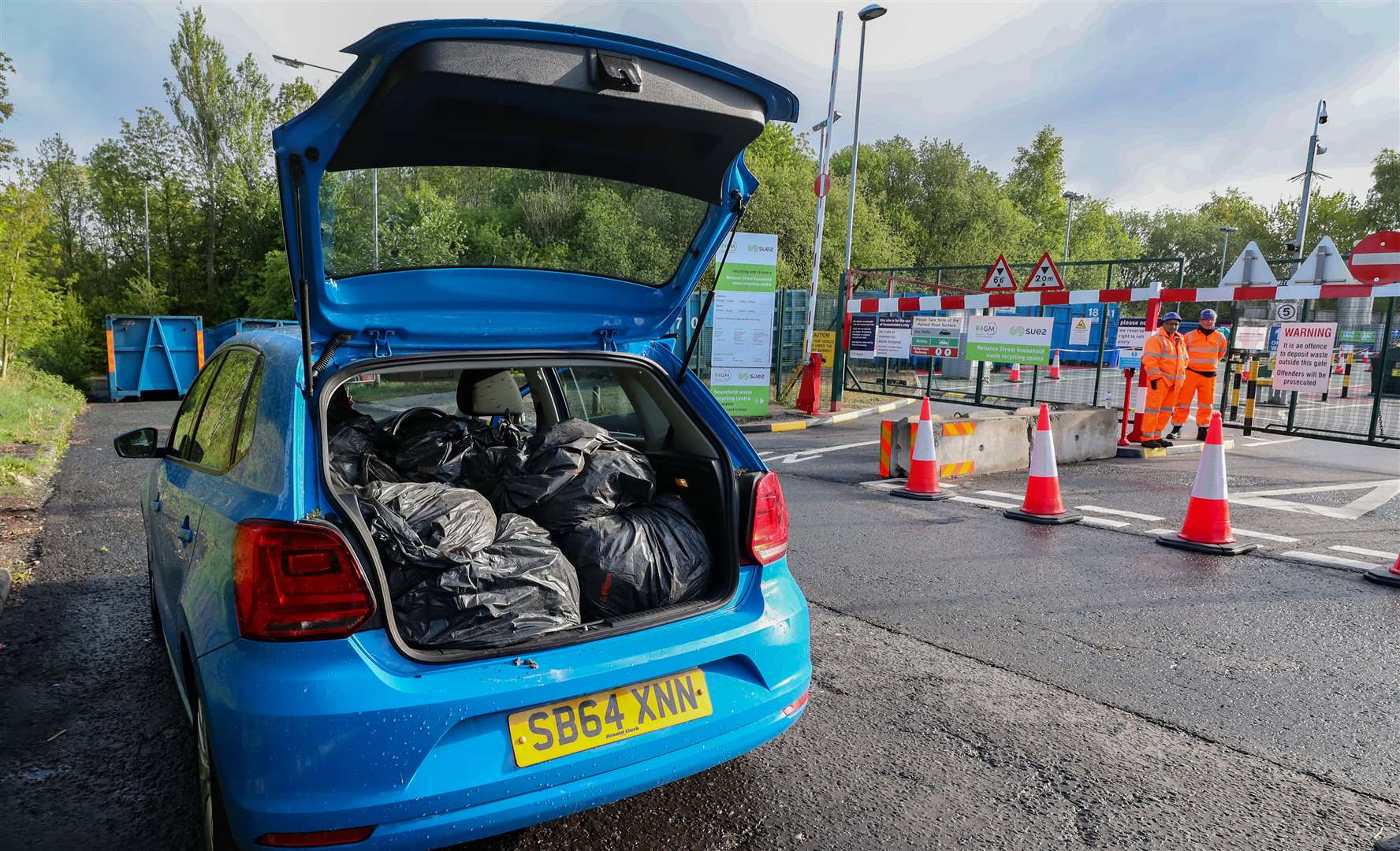 Cars were queuing outside the site from 7.30am on Saturday, before it opened (Peter Byrne/PA)