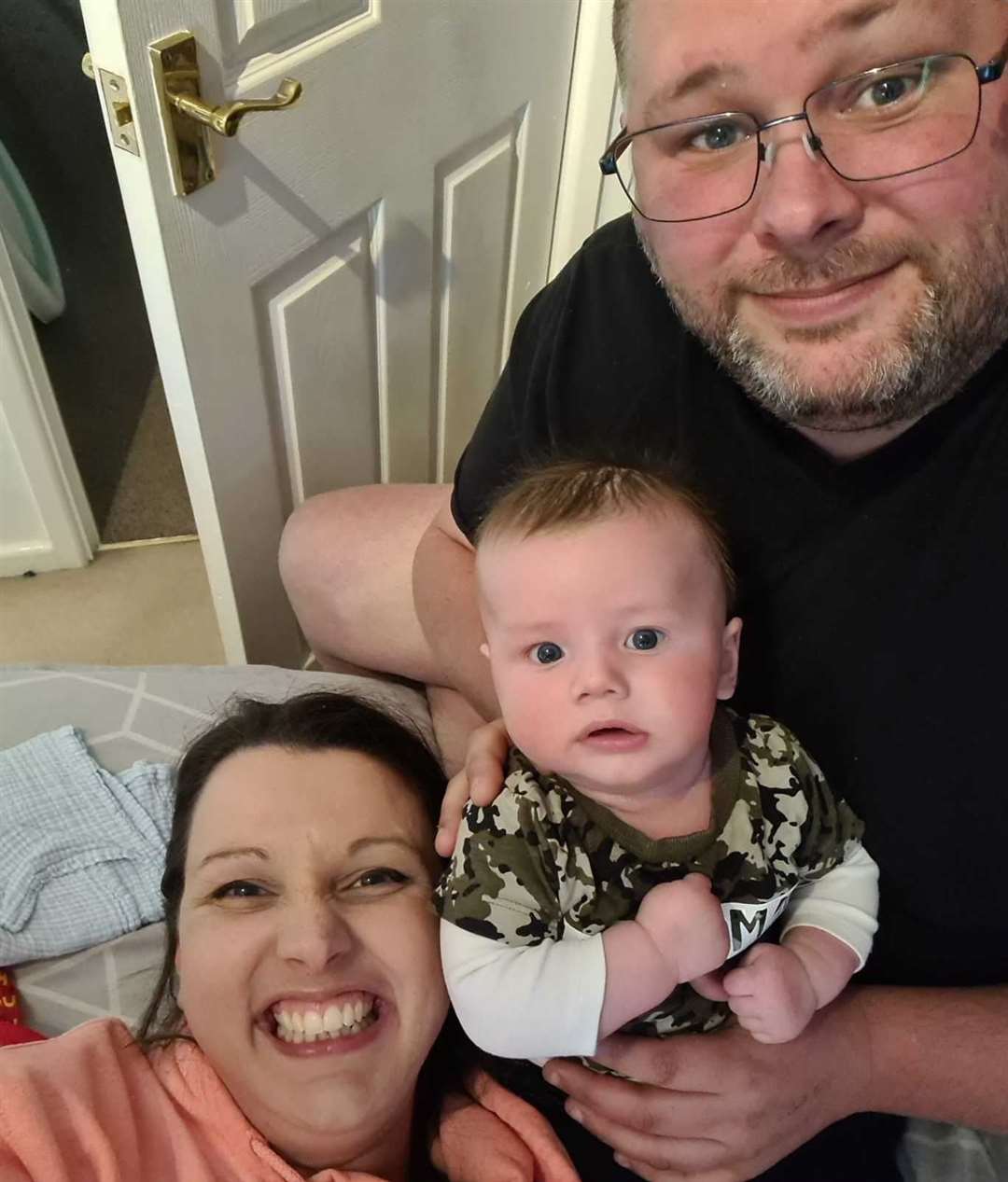 Baby Oliver Steeper with mum Zoe and dad Lewis