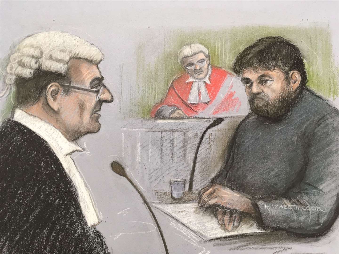 Court artist sketch of Carl Beech at Newcastle Crown Court (Elizabeth Cook/PA)