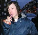 Jonny Betts enjoying his first ever Snickers bar. Pic courtesy of Gill Betts