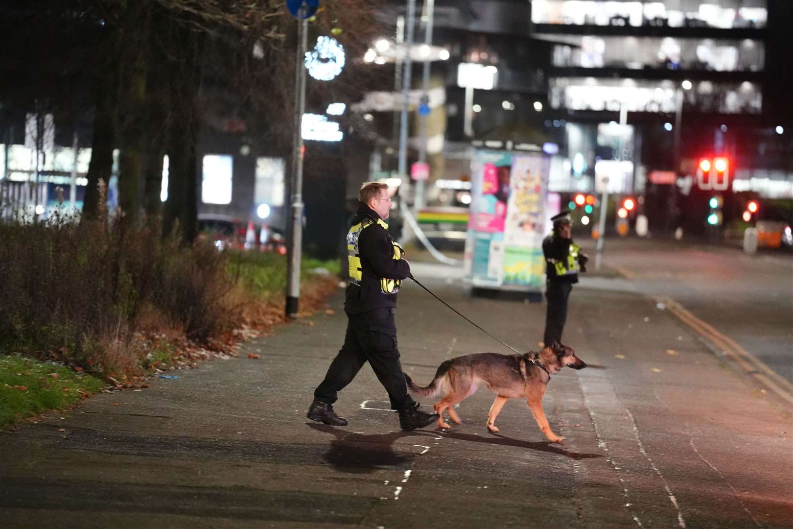 Police officers outside Buchanan Bus Station in Glasgow city centre (Andrew Milligan/PA)