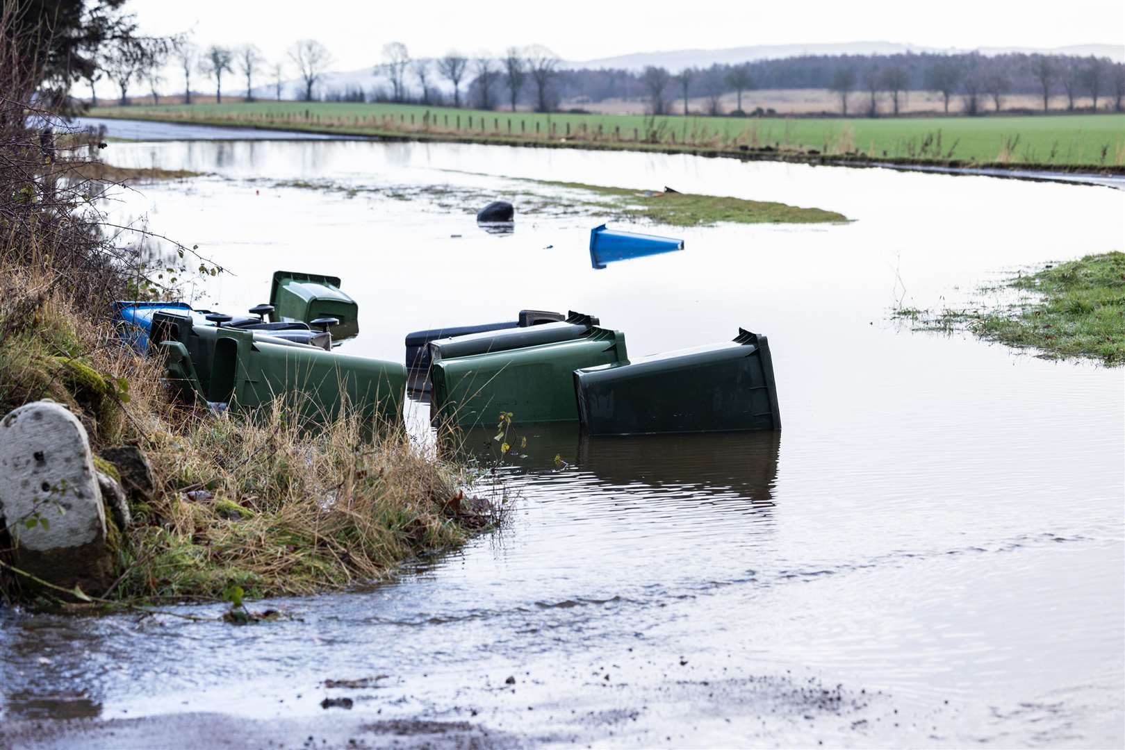 The A9 near Invergordon is closed due to flooding (Paul Campbell/PA)