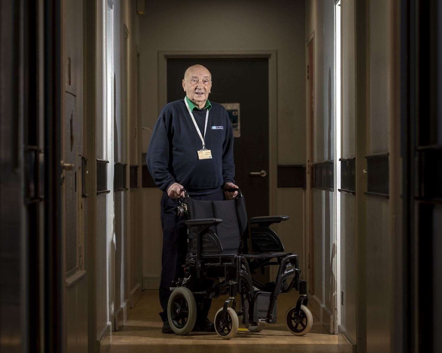 Porter Jimmy Chapman starts work at Lisburn Health Centre at 4am (Liam McBurney/PA)