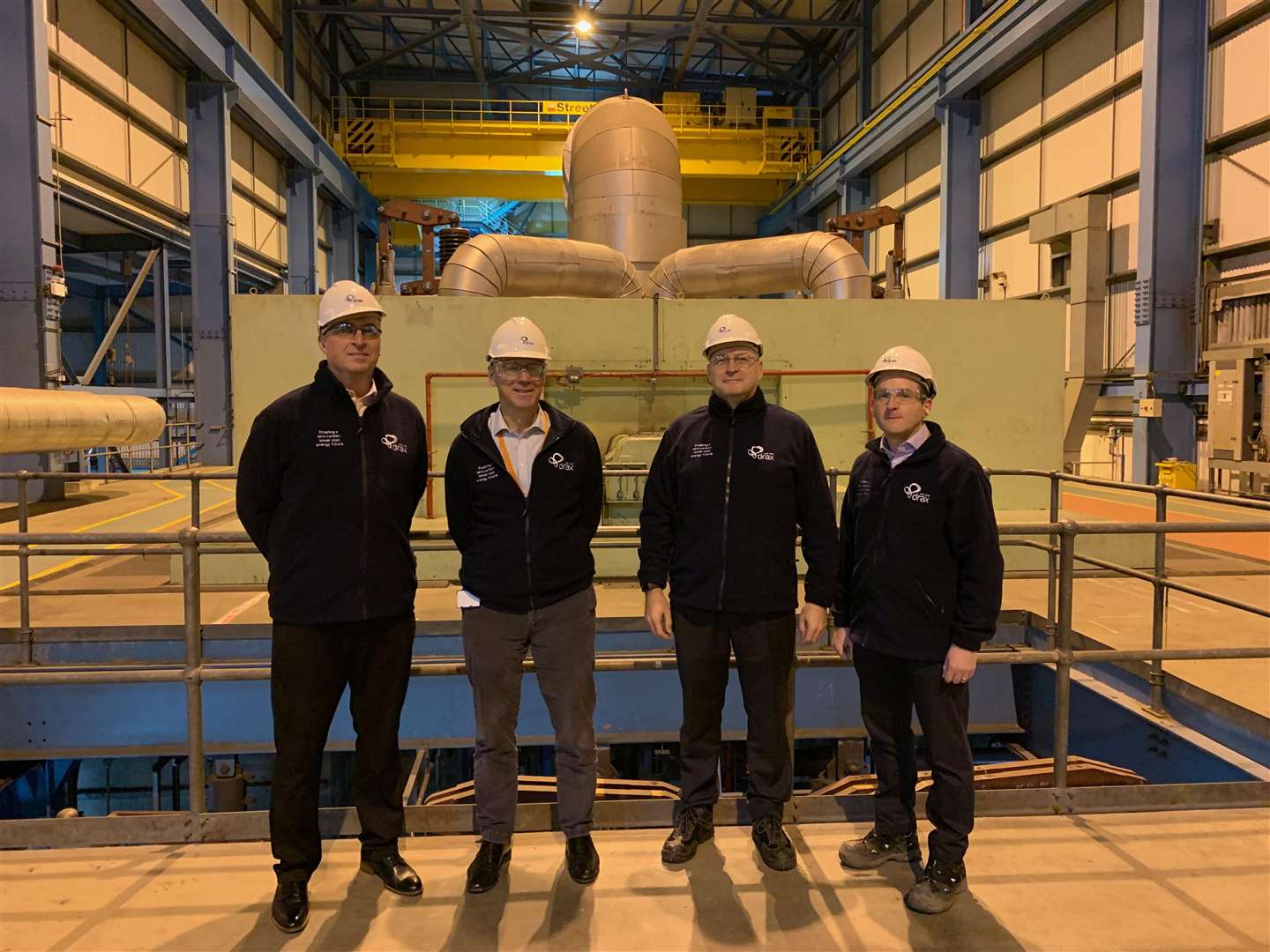 L-R John Wooler, operations manager at Damhead Creek Power Station; Will Gardiner, Drax Group CEO; Lee Warren, head of thermal and Andy Koss Drax Power CEO (6326216)