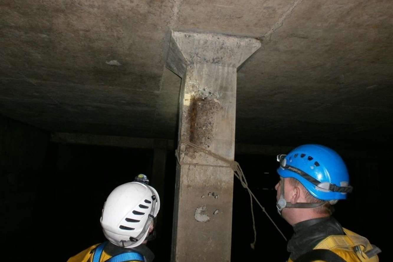 Engineers under the car park