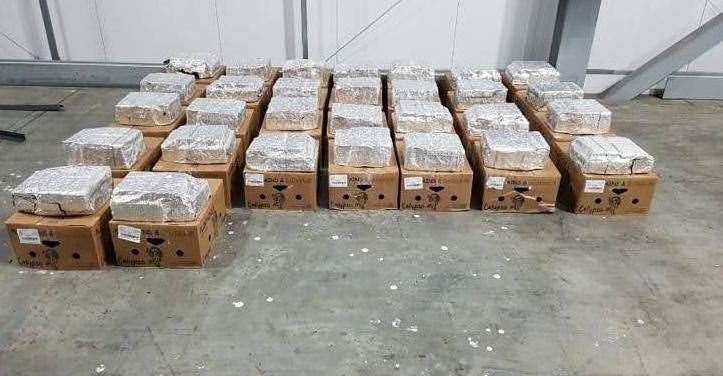 One tonne of the Class A drug was seized at the Port of Dover as part of a joint National Crime Agency (NCA) and Police Scotland investigation called Operation Pepperoni. Picture: NCA