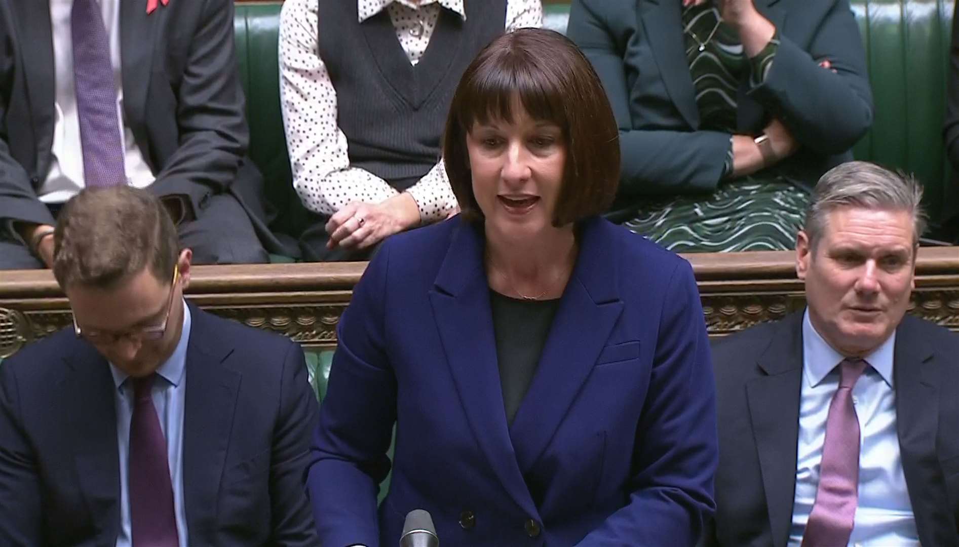 Shadow chancellor Rachel Reeves speaking after Chancellor of the Exchequer Jeremy Hunt delivered his autumn statement (House of Commons/UK Parliament/PA)