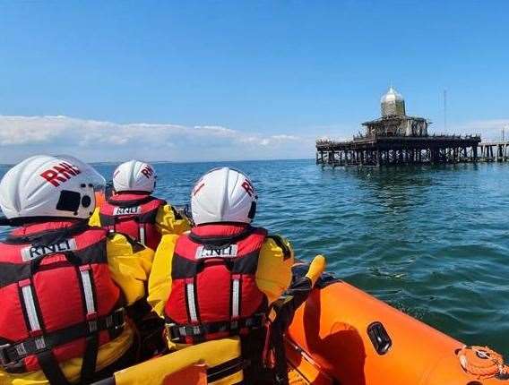 Whitstable RNLI lifeboat near the former Herne Bay pier head. Stock picture: RNLI Whitstable