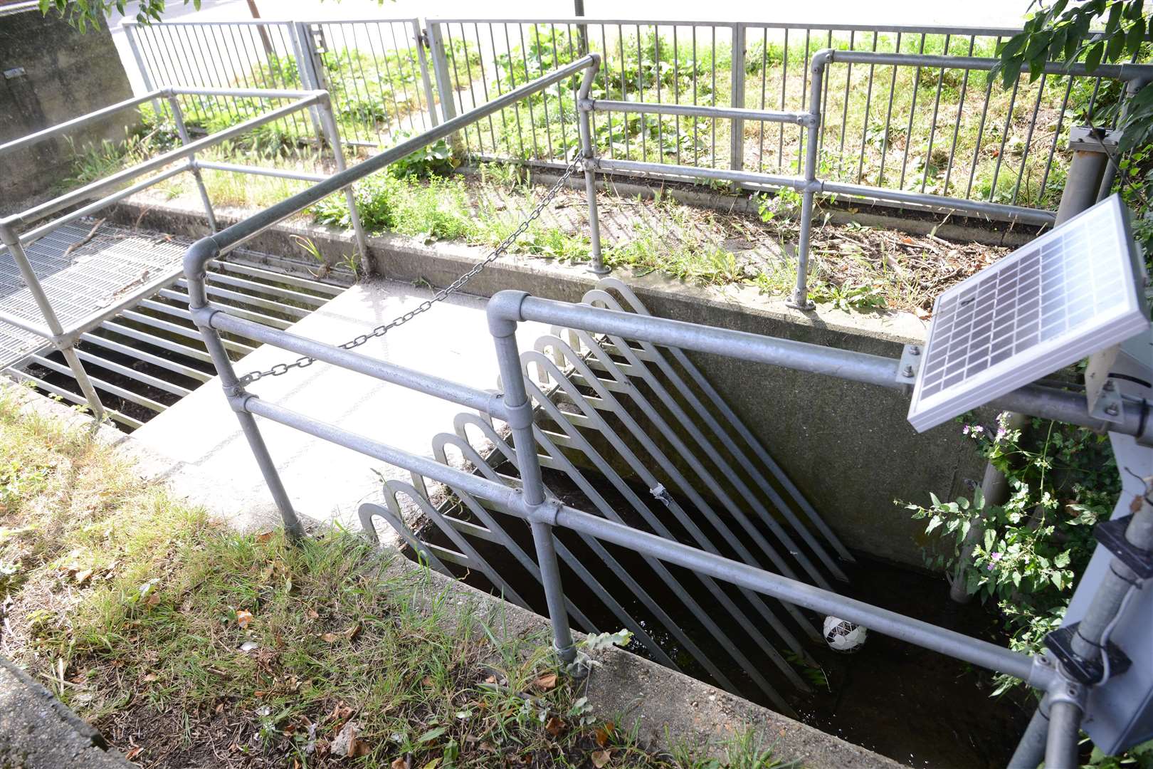Pent stream flood protection barriers. Picture: Gary Browne