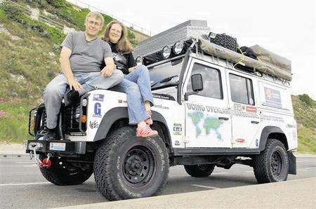 Paul and Helen Crittenden with their 16-year-old Land Rover Defender