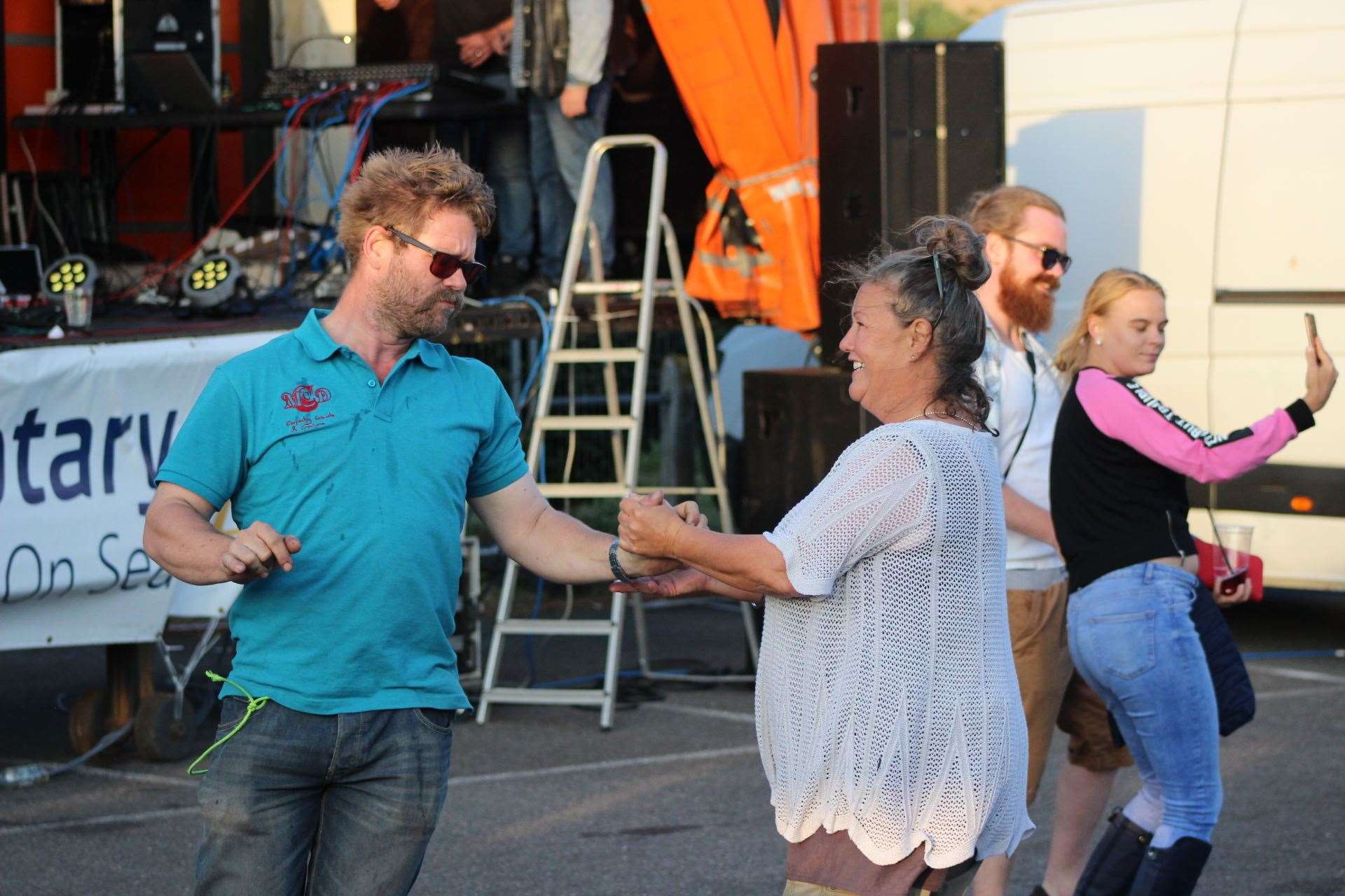 Dancing at Minster-on-Sea Rotary Club's annual beer festival at the Aviator pub, Queenborough