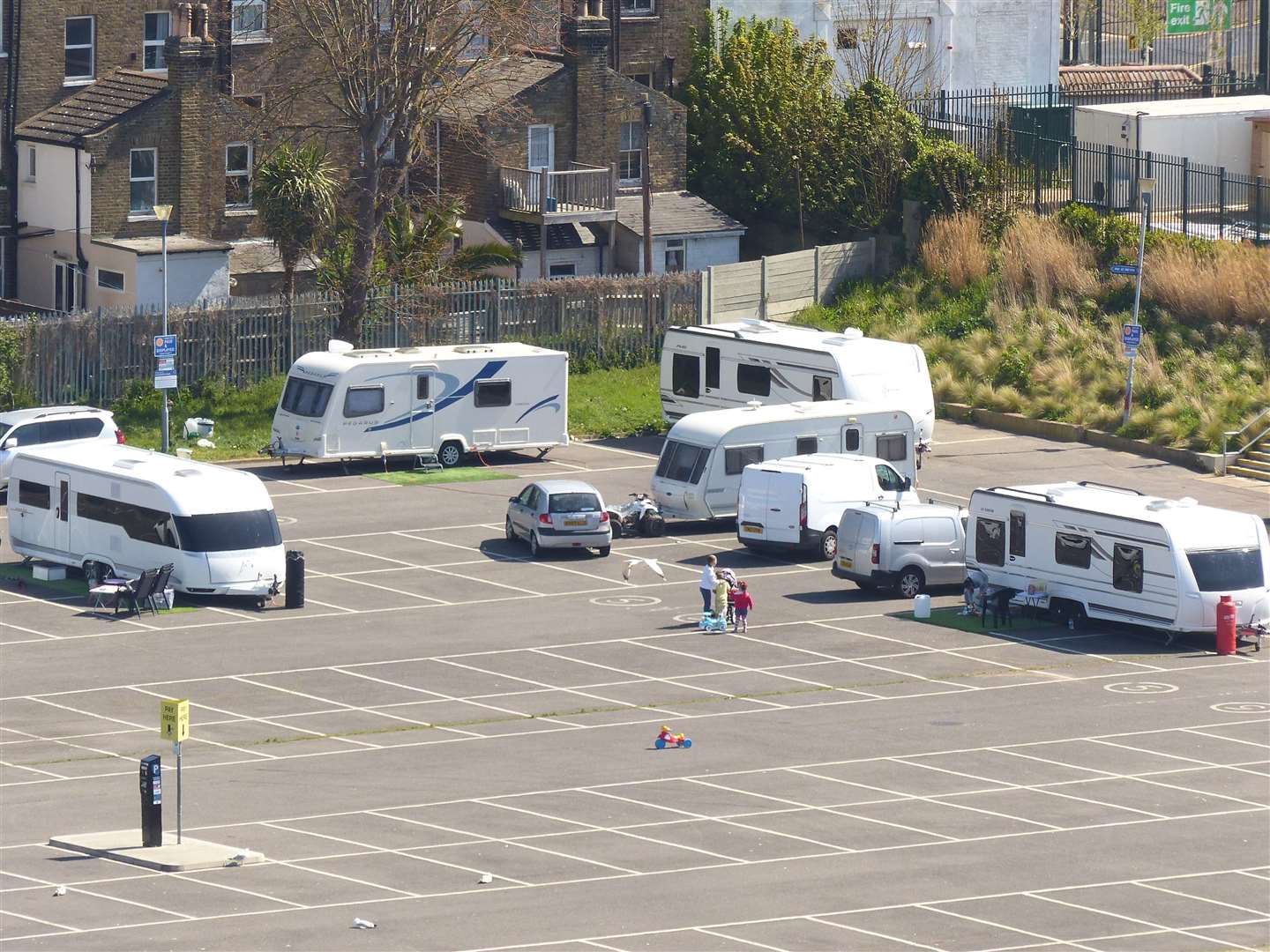 Travellers have also set up camp in Dreamland car park this year. Picture: John Moss