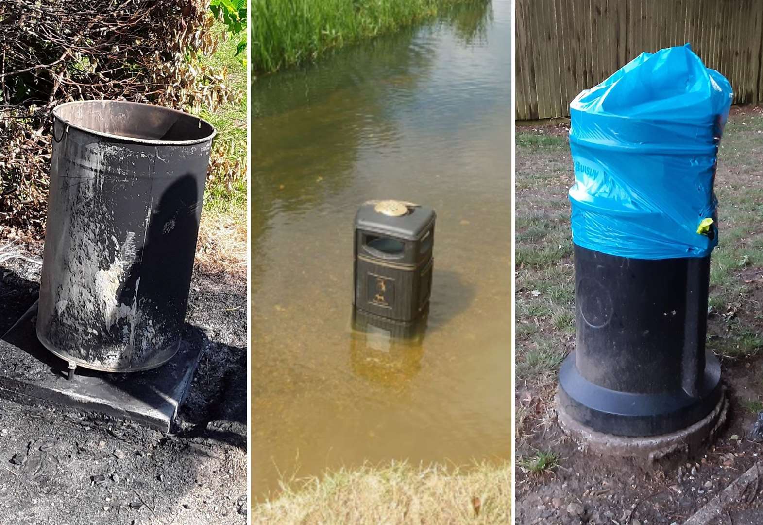 Bins damaged in Ashford amid spate of vandalism in town