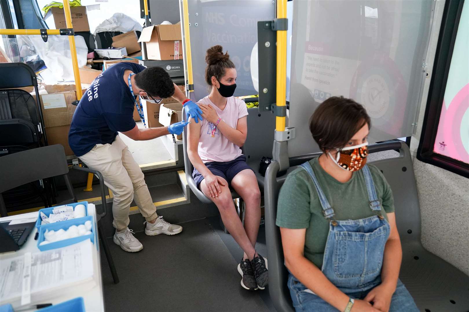 Young people vaccinated during the Latitude festival in Suffolk (PA)